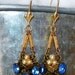 Vintage 40's Cobalt Blue West Germany Earrings, Artisan Designed