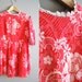 Raggedy Anne - VINTAGE 70s Red and White Print Mini Dress Secretary
