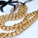 Double Layer Gold Chunky Curb Chain Necklace