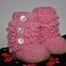 Pink Furry-licious Girly Boots - Handmade Crochet Baby Girl Boots