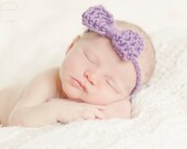 CROCHET BOW in lavender, headband / bow tie