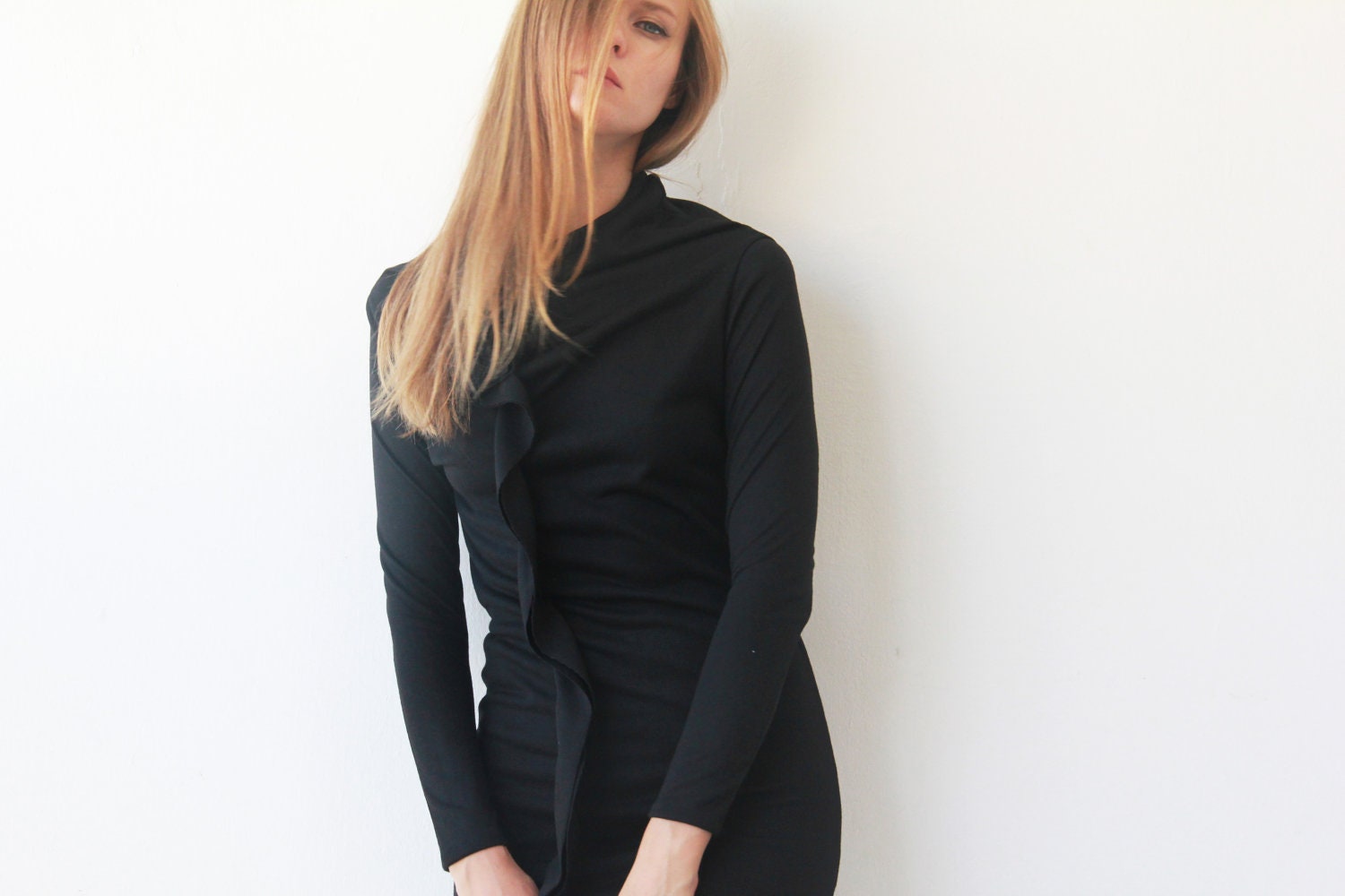 Black , Urban , Sexy Tunic , Women , Tunic Dress