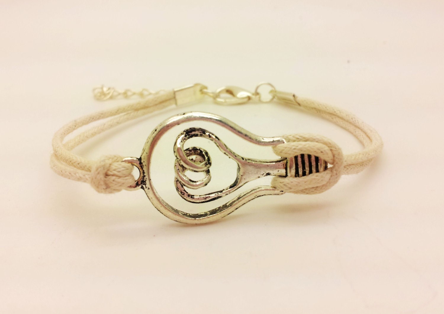 silvery unique bulb bracelet white ropes bracelet women ropes bracelet  men ropes bracelet  1482A