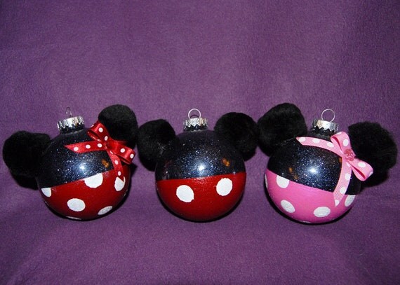 mickey and minnie glass figurines