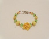 Beautiful yellow rose dainty bracelet for springtime