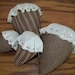 Set of 4 Primitive Acorn Bowl Fillers/Tucks in Brown Fabric and Muslin