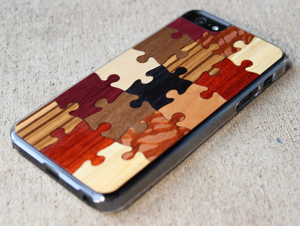 Puzzle iPhone 5 Wood Clear Case - FREE Shipping