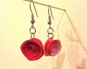 Paper flower earrings