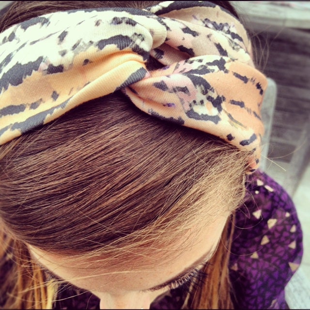 Tangerine Tiger Turban Organic Cotton Knit Headband