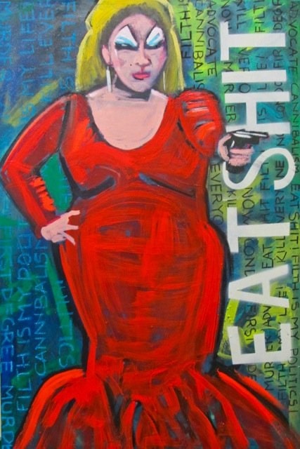 Divine Intervention- original mixed media painting, 24x36