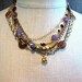 Beaded gold chain necklace Multi strand necklace Layered necklace Taupe pearl and gold multistrand statement gemstone beaded jewelry