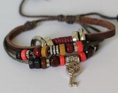 022 Handmade Brown leather bracelet  woman bracelet Fashion gift Wrist jewelry Key adornment sports preppy prom