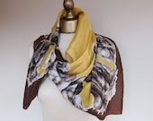 DOG puppies vintage scarf 1950s Setter or spaniel