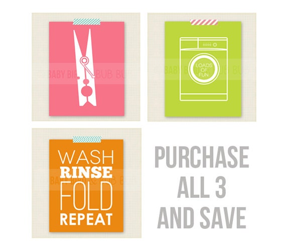 The Laundry Collection Art Print - Laundry Room Wall Print Poster Wall Art