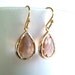 Champagne teardrop Gold Drop Earrings, Dangle earrings, wedding Earrings