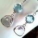 Clear Crystal with Aqua ,Drop, Dangle, Earrings,bridesmaid gifts,Wedding jewelry