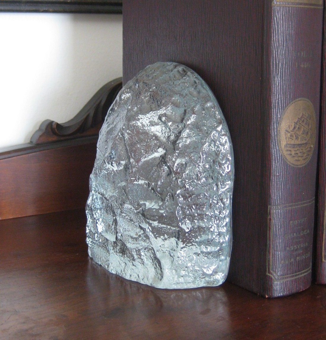 Blenko Glass iceberg Bookends