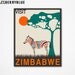 Large GICLEE Fine Art Print, African Travel Poster pop art for the home wall decor (13x16) VISIT ZIMBABWE