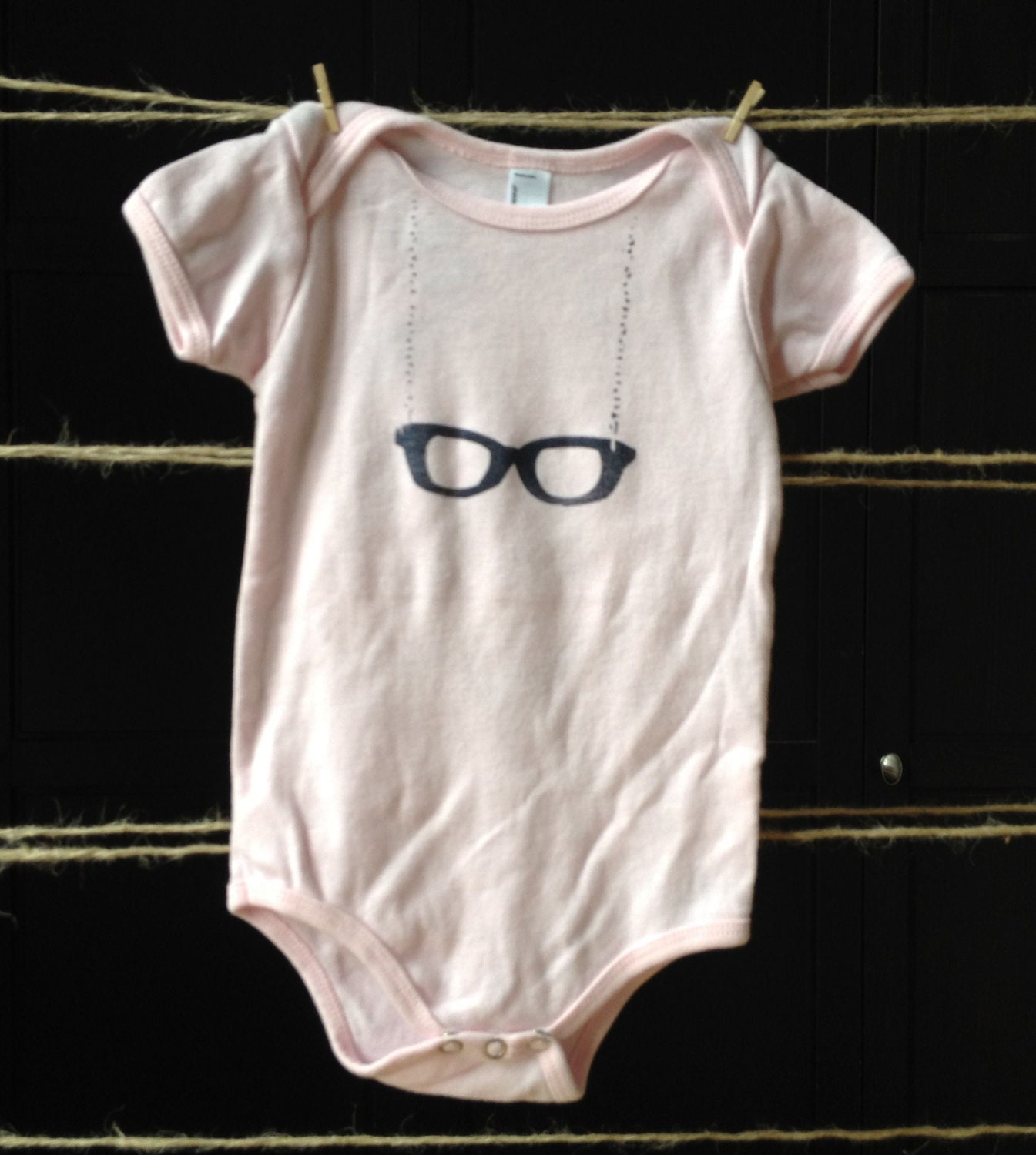 Granny glasses geek or nerd - Hand printed baby onesie design