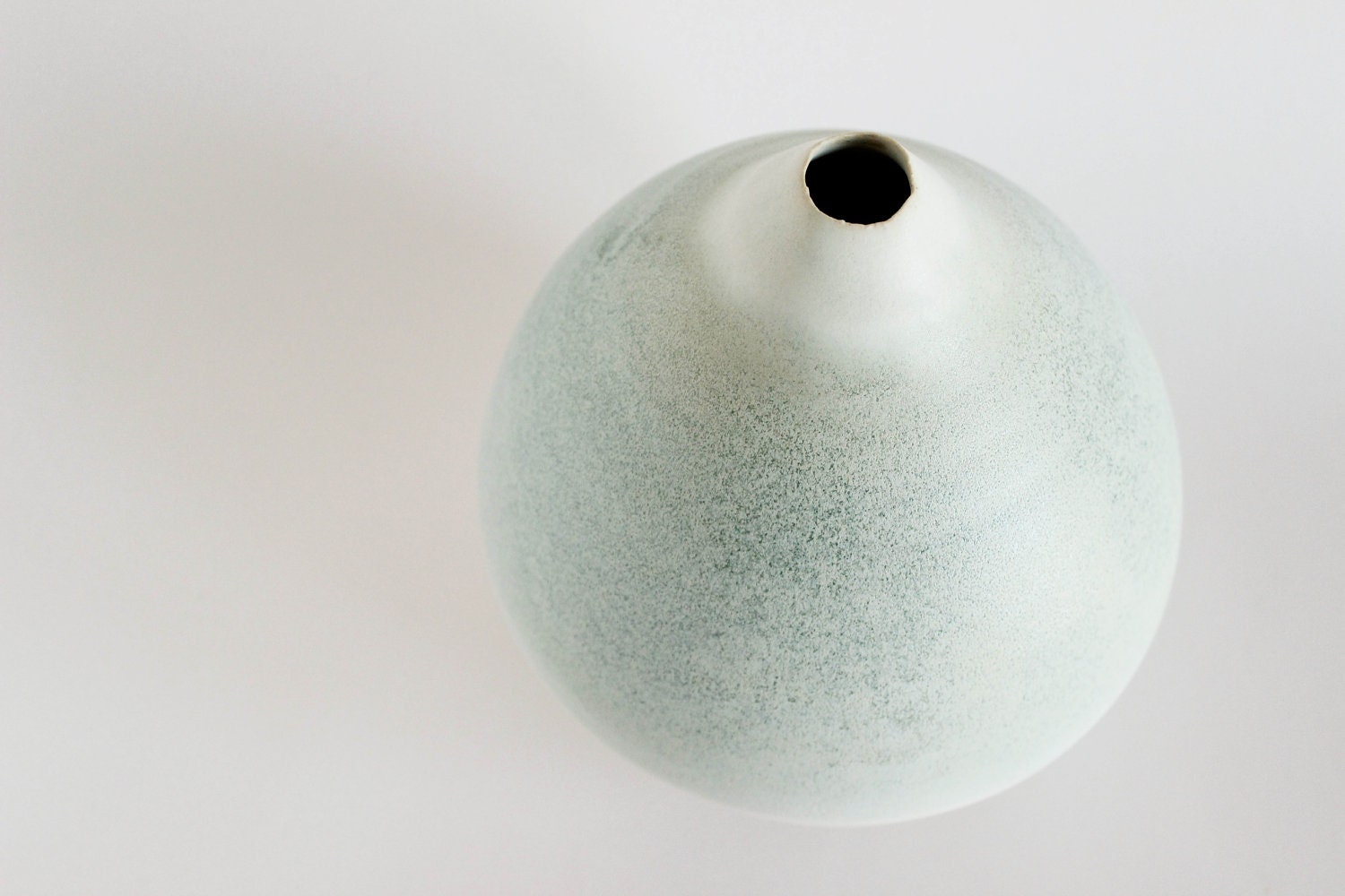 White decorative vase, ethereal gradation art pot, minimal ceramic pottery vessel - juliapaulpottery
