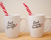 His & Hers Coffee Mugs "Good Morning Beautiful" and "Good Morning Handsome"