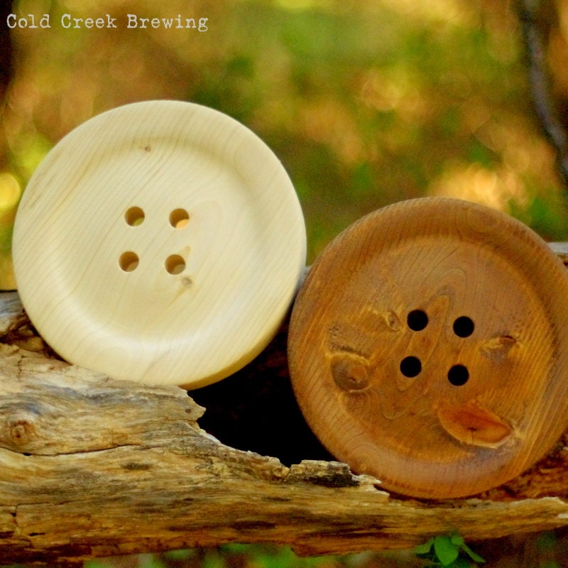 Large 8.5 Inch Wooden Button - Pottery Barn Style Wall Decor - Huge Wood Button- Gift for Mom