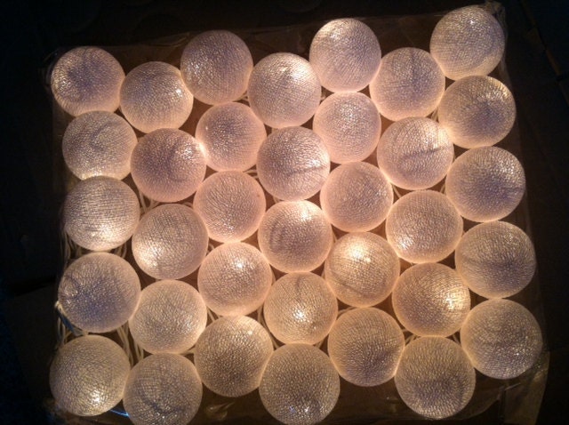 35 cotton ball light in white 4 meters long string light patio pom pom ball garland decoration party hanging lantern