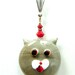 Cat Necklace, Lampwork Necklace, Gray Cat, Meow, Kitty Necklace, Cat Pendant, Alley Cat