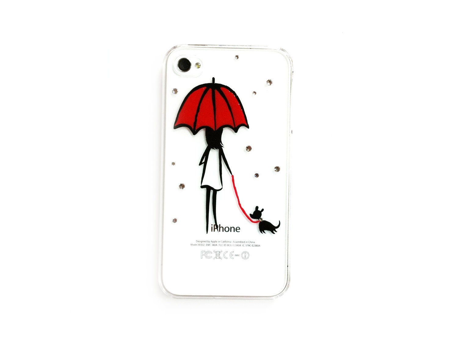 hand painted swarovski crystals illustration iphone 4 case, iphone 4s case, iphone 5 case, galaxy s3 case, galaxy note 2 case