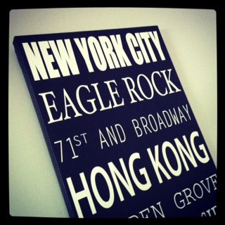 16 x 40 Personalized Subway Canvas, New York City, Vintage subway sign, wedding sign,