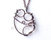 The Doula, Abstract Wire Pendant in Recycled Bronze Aluminum- Doula, Midwife Gift