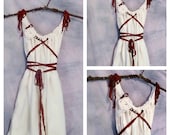 Burgundy Corset Dress Rose Wedding All Body Types Tea Length Womens Custom Rose Hem Bridal Gown