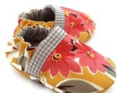SALE,  Sunday Brunch, reversible baby Shoes, soft soles, made to order in sizes 0-18 months