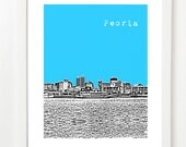 Peoria Illinois Skyline City State Poster - Peoria City Art - Choose Your Color