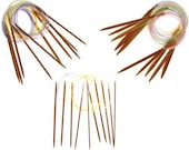 Circular Knitting Needles 16 inch Bamboo Set of 15 pairs Sz 0 - 15