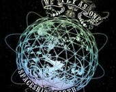 Evolution Spaceship Earth Poster- Global Unity Consciousness Art-  'We Fly As One' Evolutionary Awakening - Buckminster Fuller EARTH LOVE