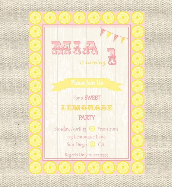 Lemonade Stand Birthday Invitation Printable Il_570xn