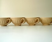 Teacup in Dappled Cream-White, Set of Four, Capuccino Cup, Coffee Cup