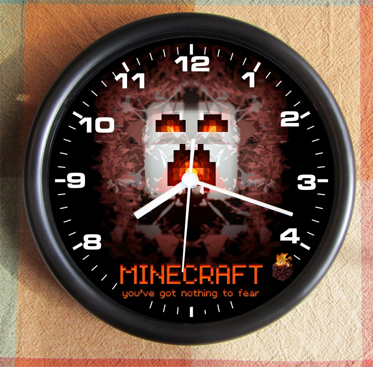MINECRAFT  Ghast Video Game 8 Bit 16 Bit 10 inch Resin Wall Clock    RPG MMG Weddings  Christmas QuickShip
