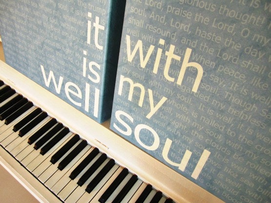 It Is Well With My Soul,12x12- 2 piece, Sky blue canvas prints