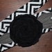Fabric Flower Headwrap, Headband, Rose, head wrap, hair, covering, chevron, rosette, black and white