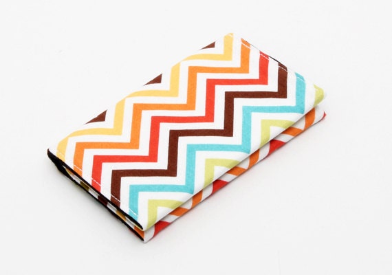 Business card holder small wallet business card wallet gift card case - rainbow chevron