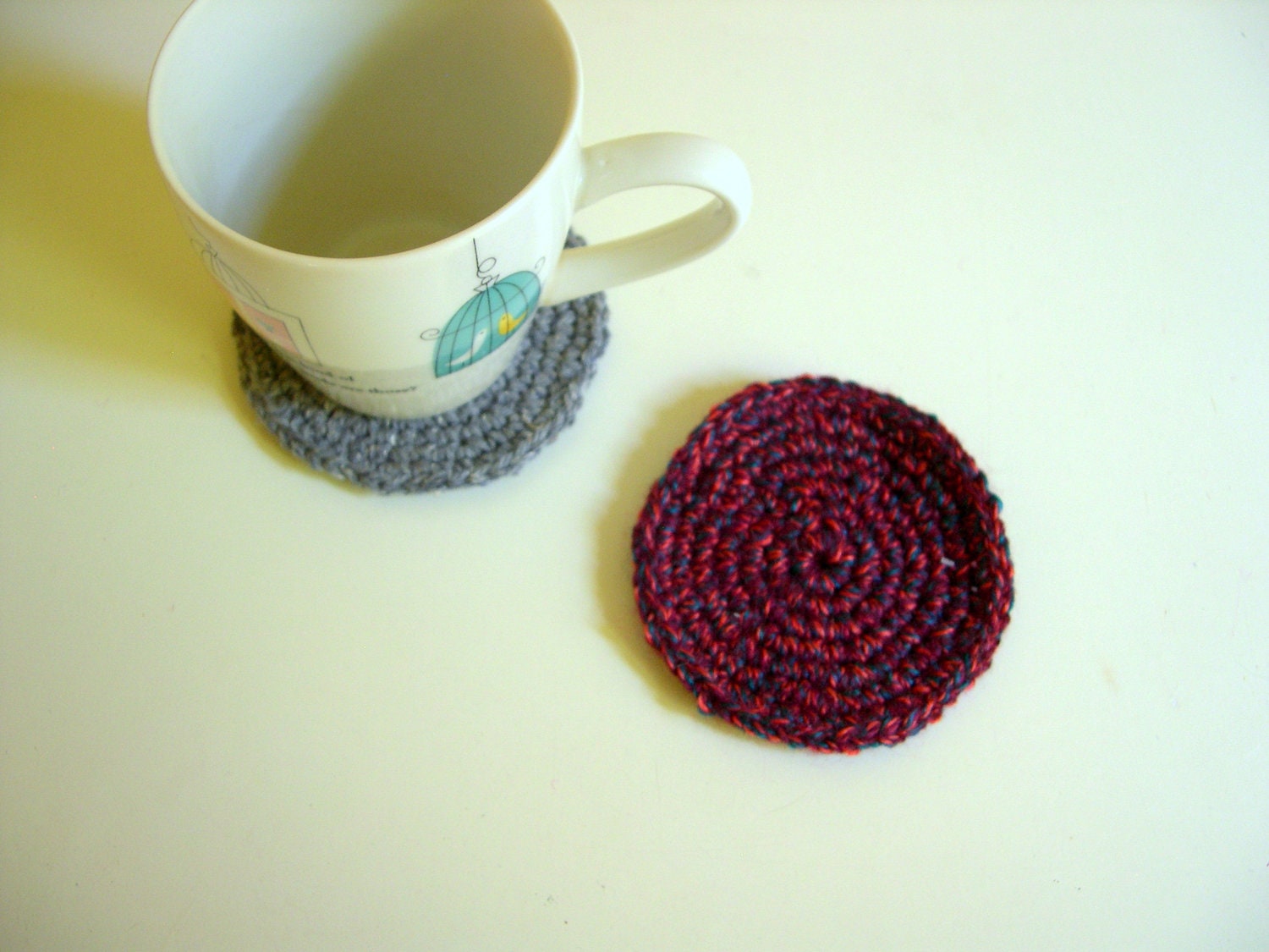 50%  Small hand crocheted coasters