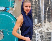hooded neckholder "tulpe", lila - darkblue