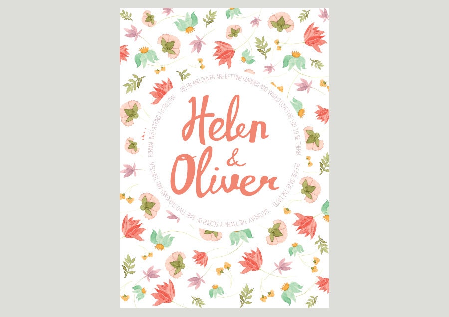 Customised Printable Save the Date - Summer Floral