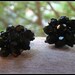 1950s Black Beaded Knot Earrings