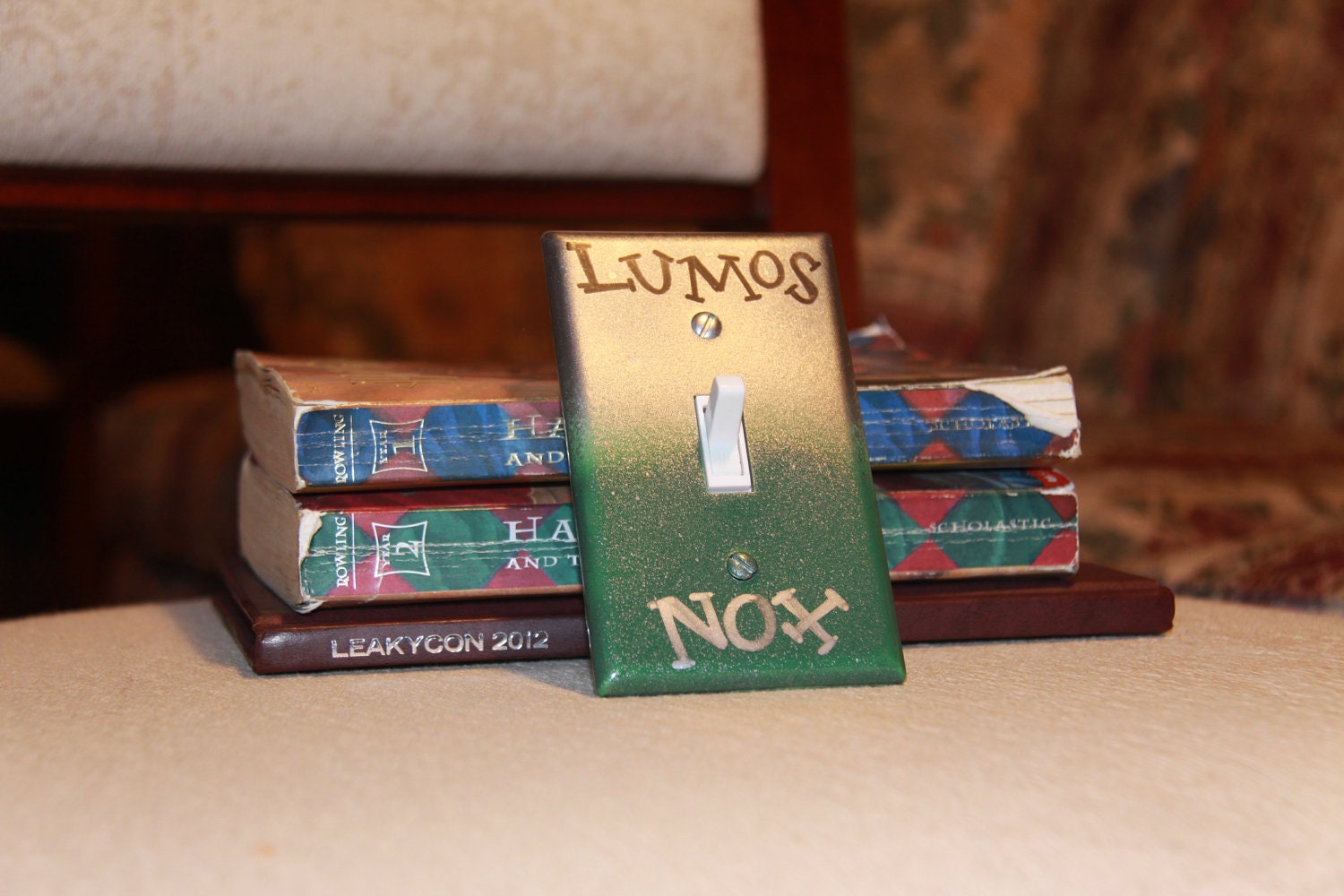 SALE - Harry Potter (Silver and Green) Lumos & Nox Light Switch Plate - Slytherin