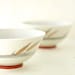 Vintage Japanese Rice Bowls Bamboo Leaf Gold Silver Cinnabar Chawan Bowl Set of TWO