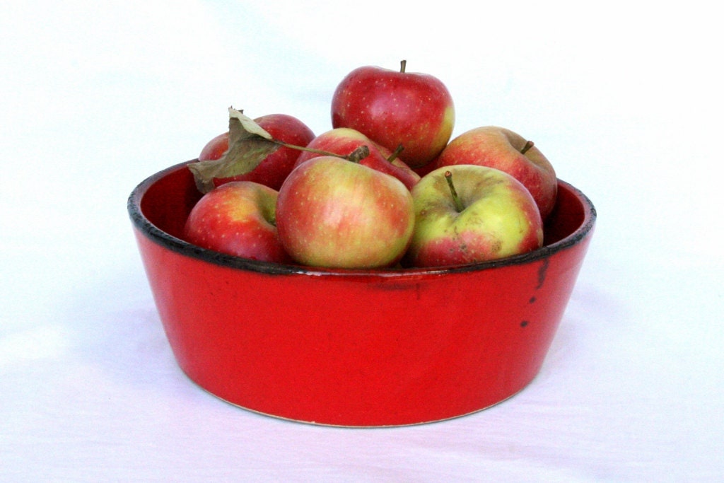 Antique French bowl red kitchen decorative bowl French country home fruit bowl French kitchen serving bowl French pottery bowl Mom