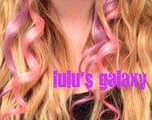 BUBBLE POP PINK colored pastel/ human hair extension/ clip-in hair/ dip dye ombre (8) hair extensions